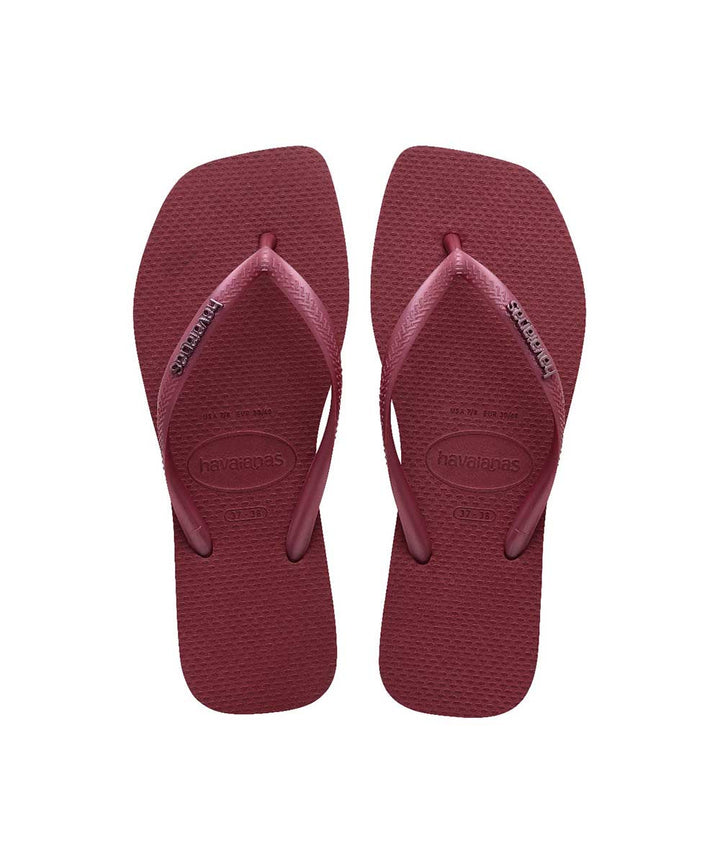Havaianas Women's Slim Square Metalic Logo Thongs